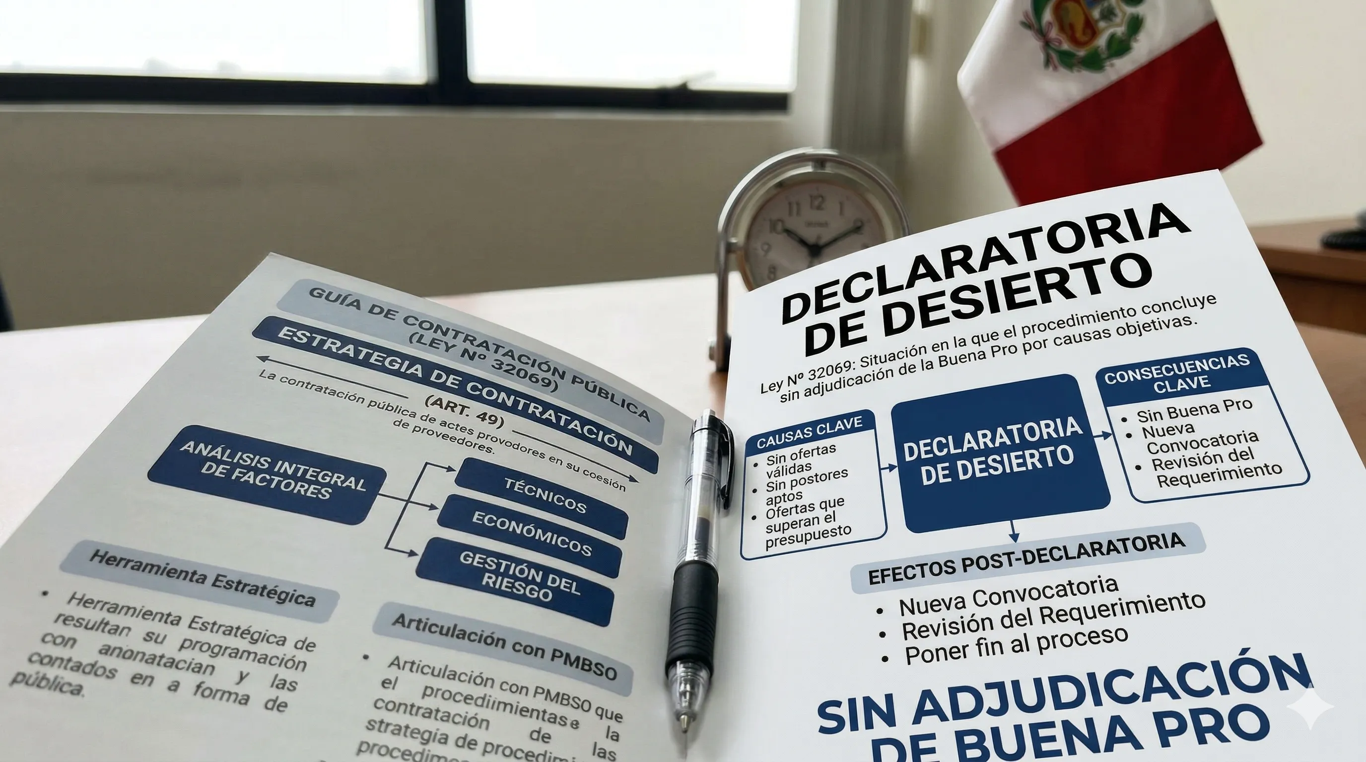 Artículo 56 y 57 de la Ley Nº 32069: Declaratoria de desierto y cancelación